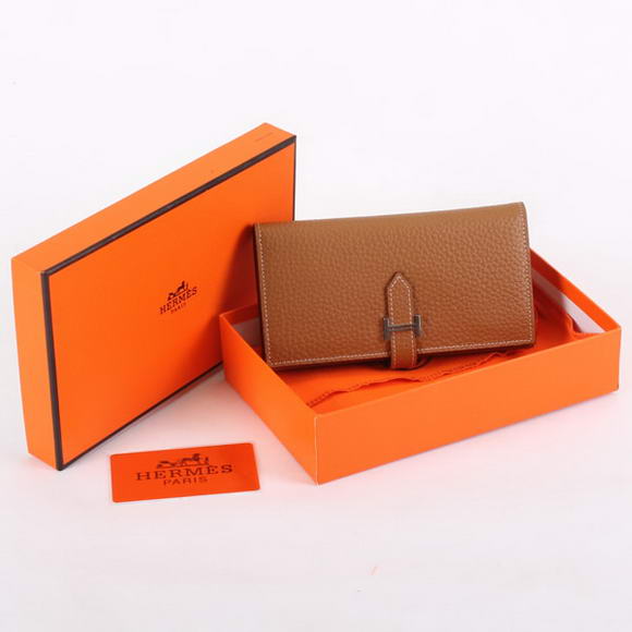 Cheap Fake Hermes Bearn Japonaise Bi-Fold A208 Coffee - Click Image to Close